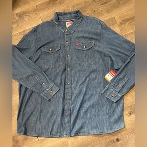 Wrangler Relaxed Fit Denim Shirt Size 3XL New